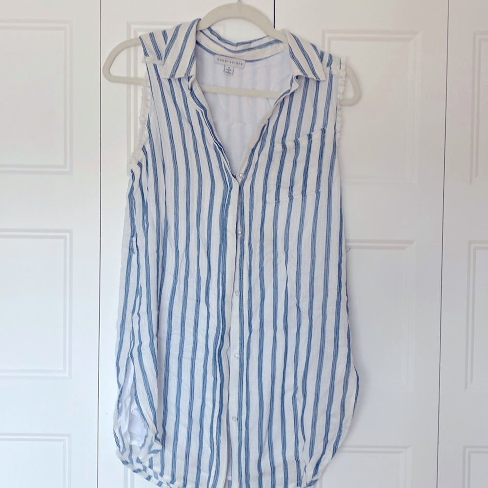 Blue and white long blouse!
